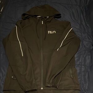 Truwear Black Hooded Jacket with White Accents